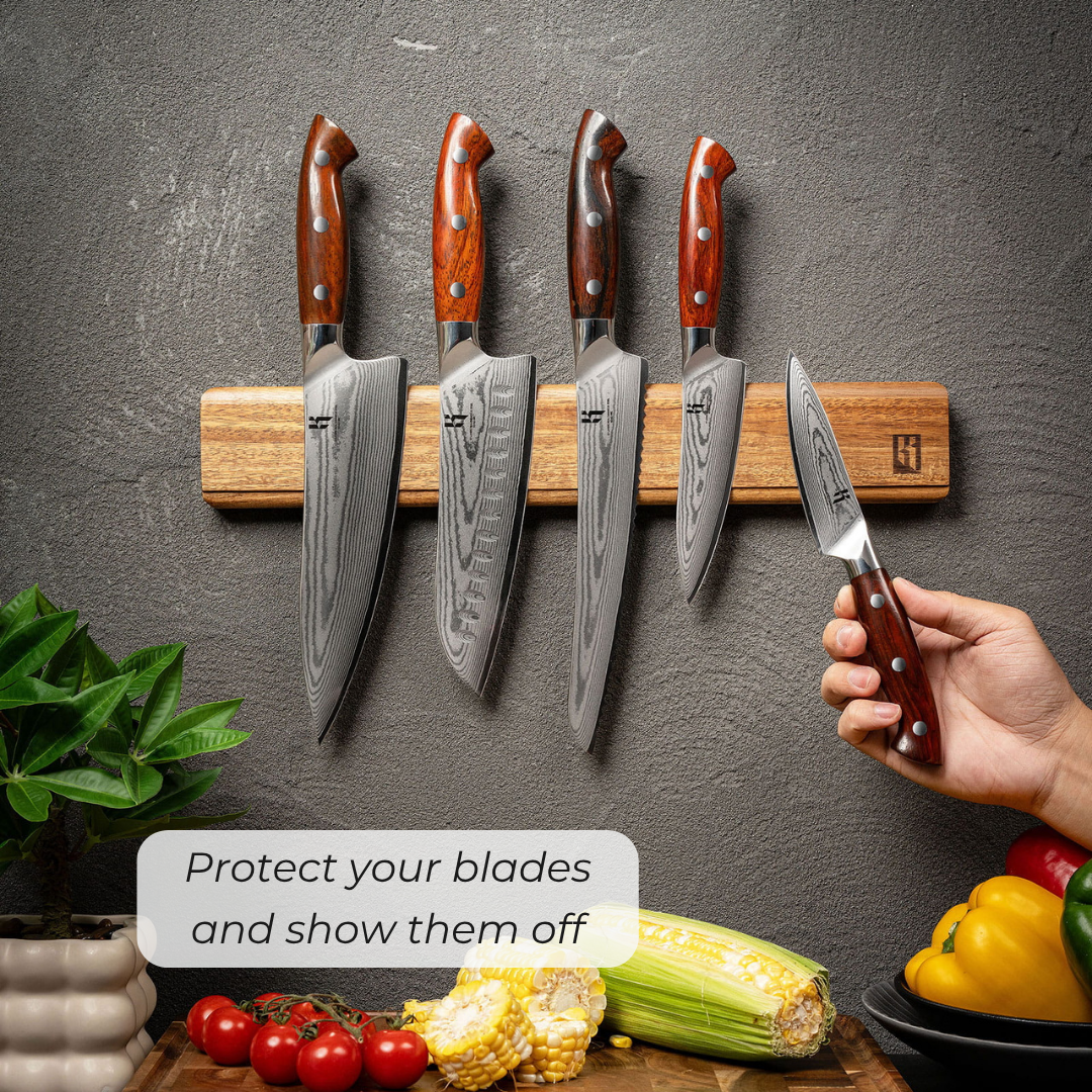 Magnetic Knife Holder Strip in Acacia