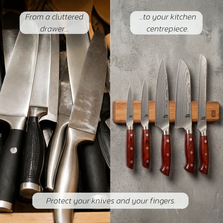 Magnetic Knife Holder Strip in Acacia
