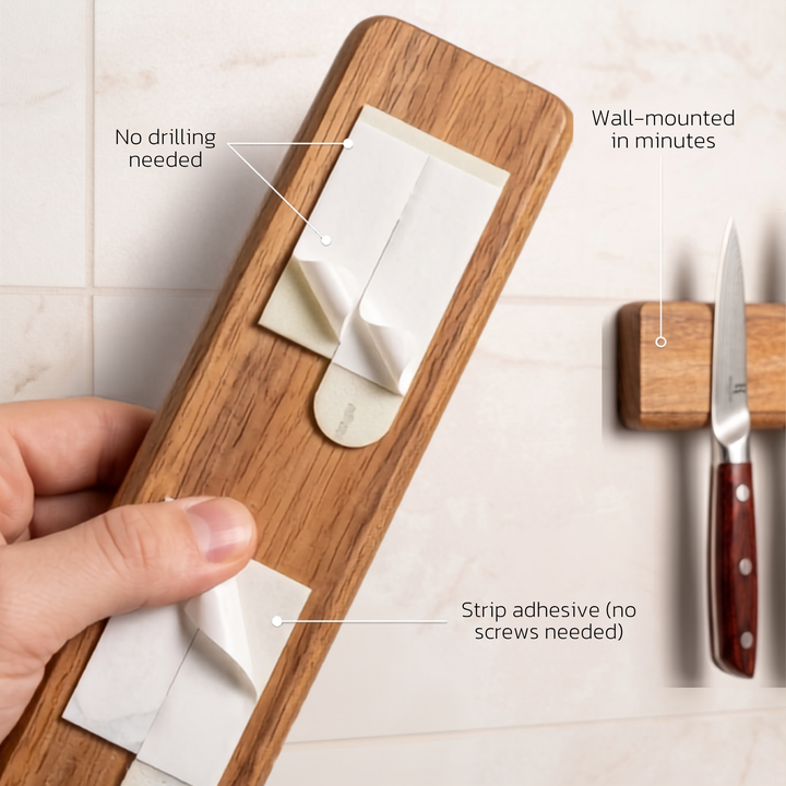 Magnetic Knife Holder Strip in Acacia