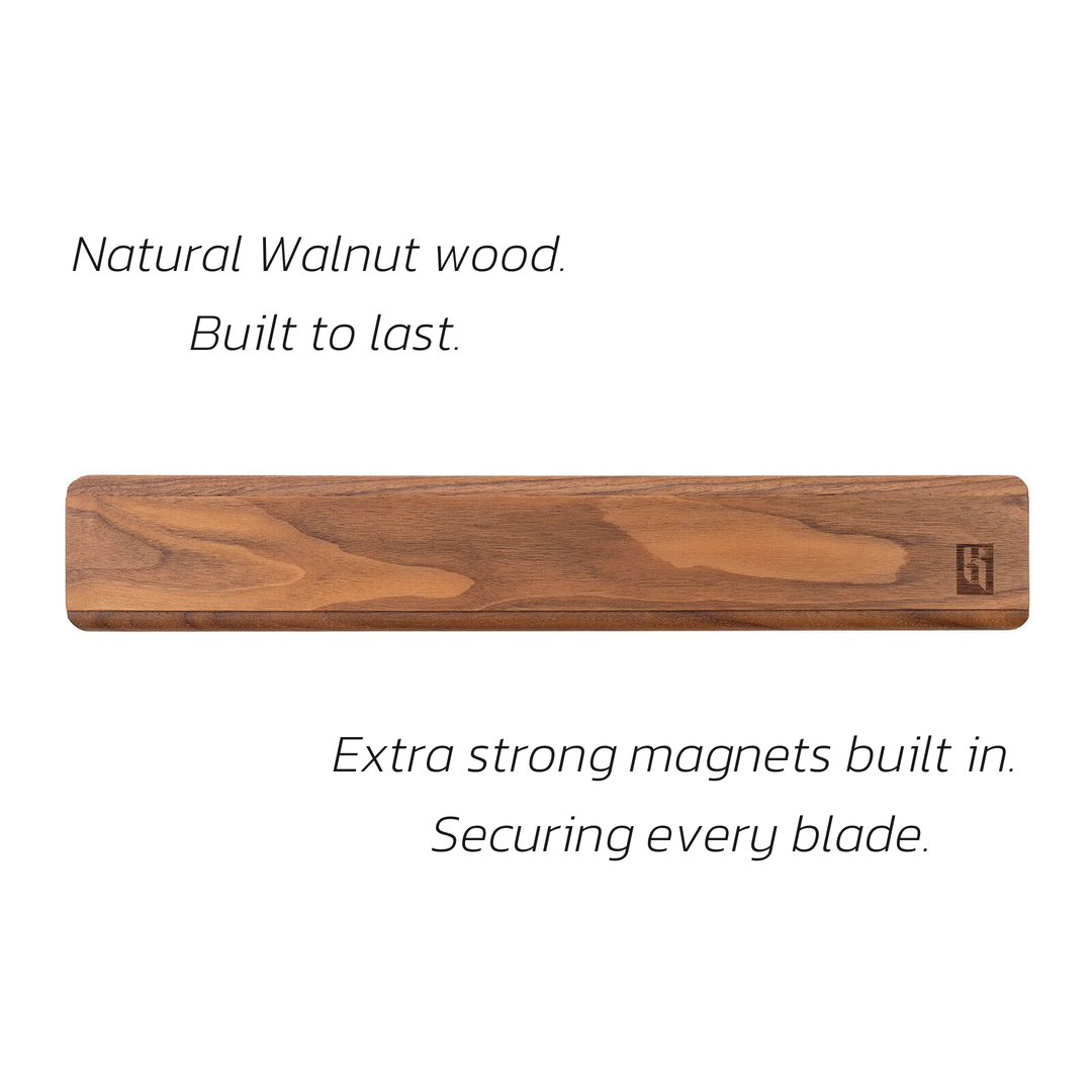 Magnetic Knife Holder Strip in Walnut