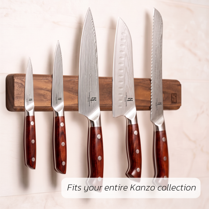 Magnetic Knife Holder Strip in Walnut