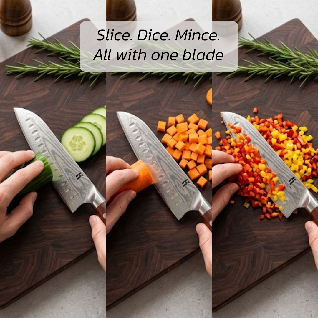 Premium Santoku Knife Rosewood