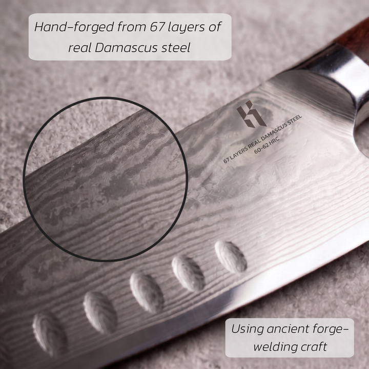 Premium Santoku Knife Rosewood