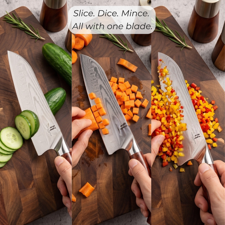 Premium Santoku Knife Rosewood