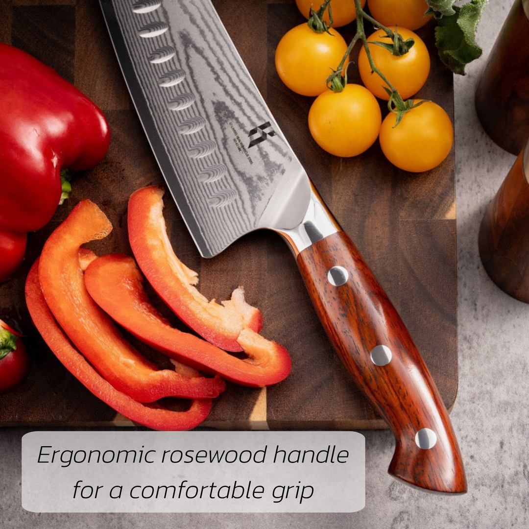Premium Santoku Knife Rosewood