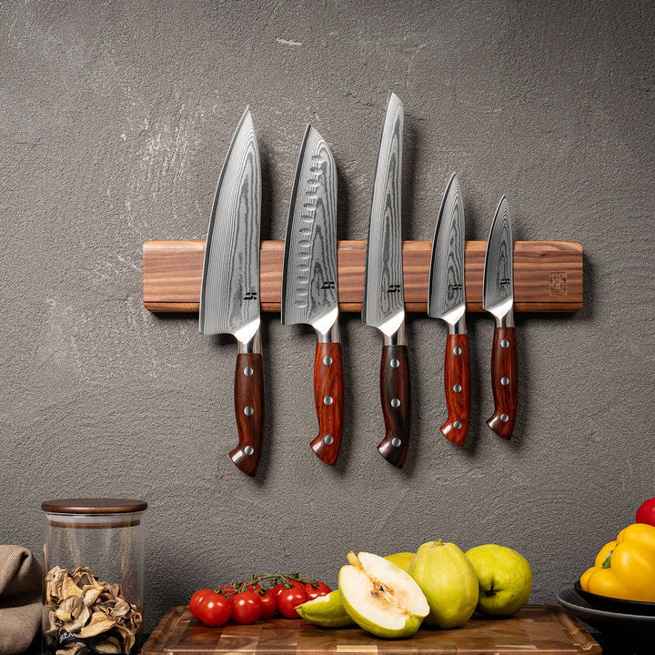 Magnetic Knife Holder Strip in Walnut